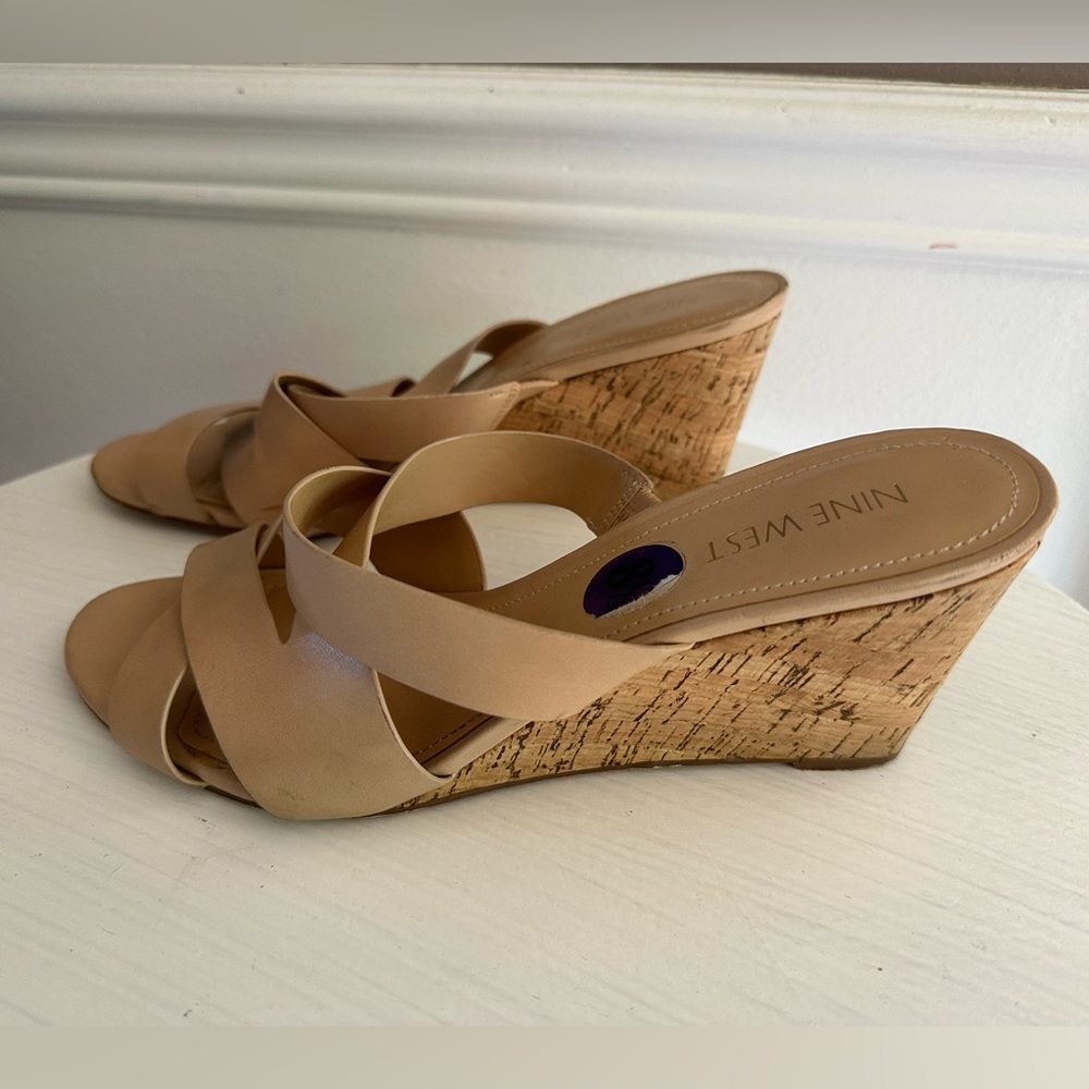 Nine West cork heel wedge